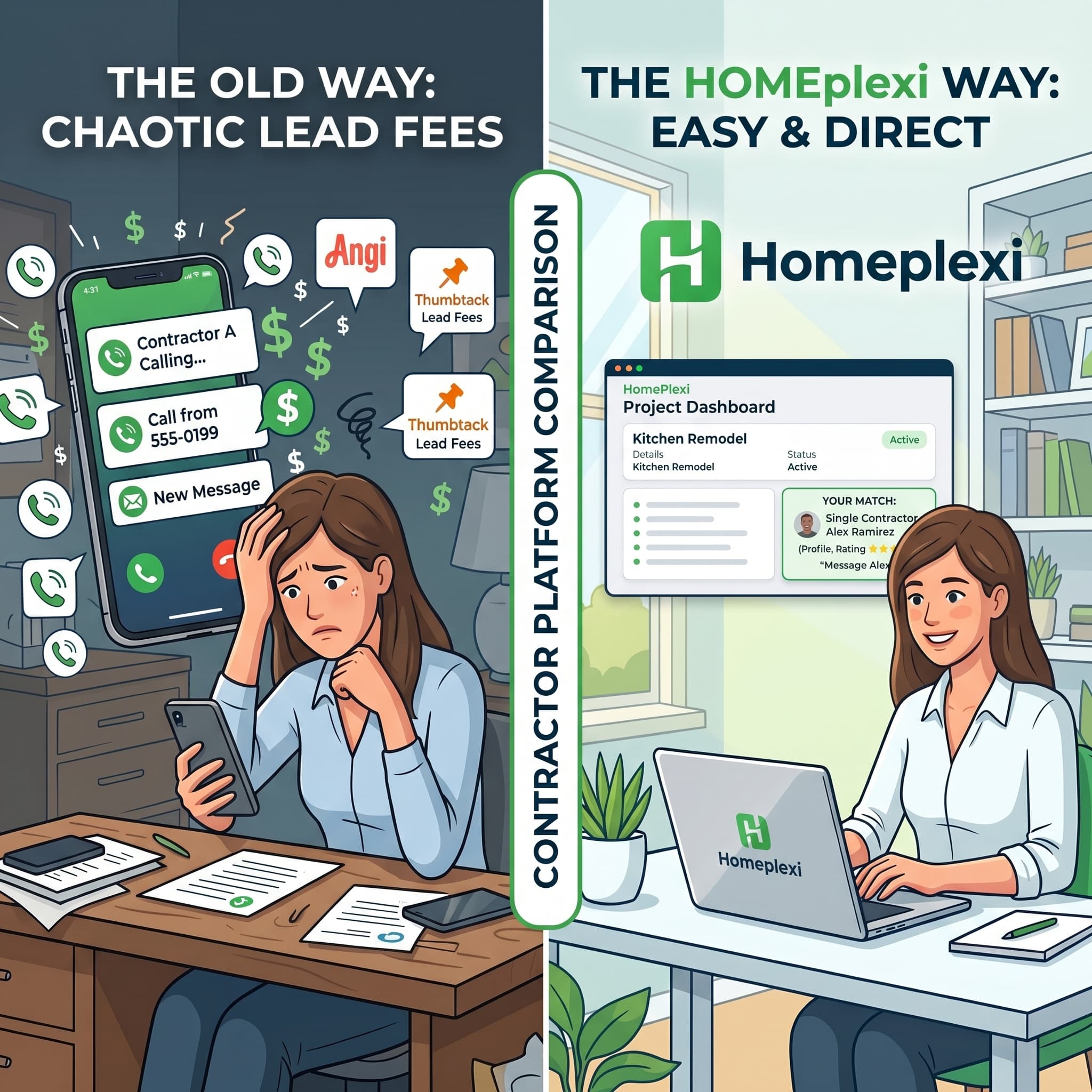 Angi vs Thumbtack vs Homeplexi: Which Platform Actually Saves Homeowners Money in 2026?