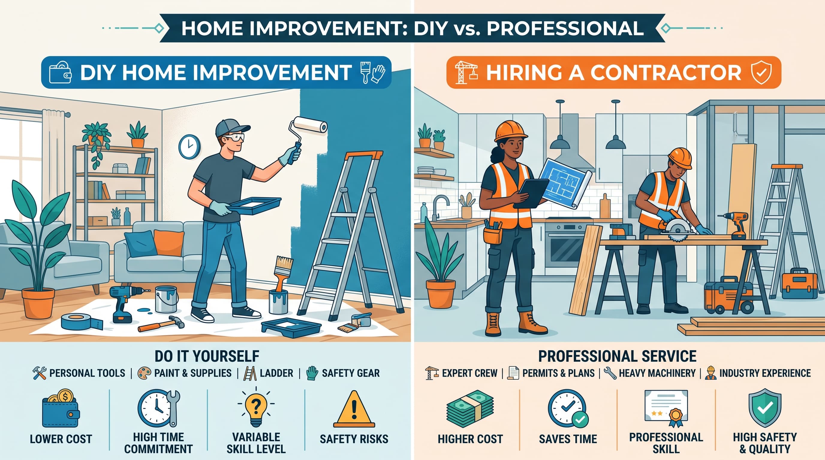 The Complete DIY vs Hiring Contractor Guide: How to Make Smart Home Project Decisions